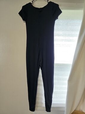 Maternity Poshdivah Black Short-Sleeve Jumpsuit (SMALL)